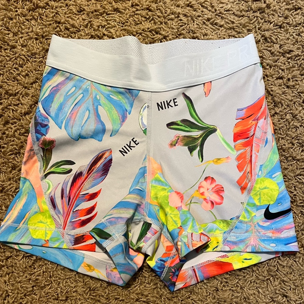 Nike - “Tropical” - Athletic Spandex Shorts